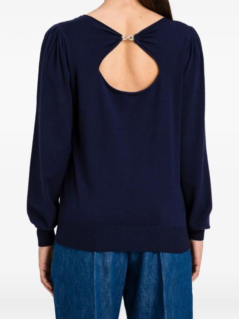 TWINSET cut-out gathered-shoulder sweater - Blue