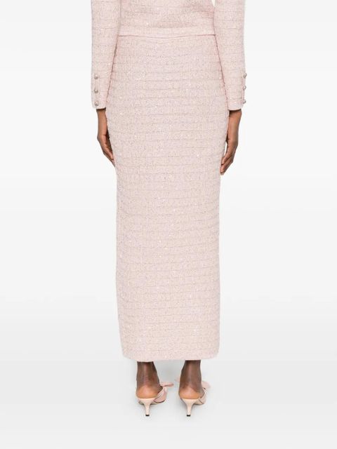 Alessandra Rich button-embellished midi skirt - Pink