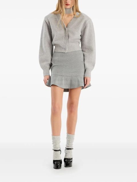 ROTATE BIRGER CHRISTENSEN keyhole-neckline balloon-sleeve cardigan - Grey - zdjęcie produktu nr 2