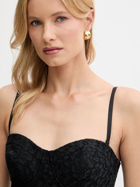 Guess bluzka JOSIANE damska kolor czarny wzorzysta W5YH42 WHD00