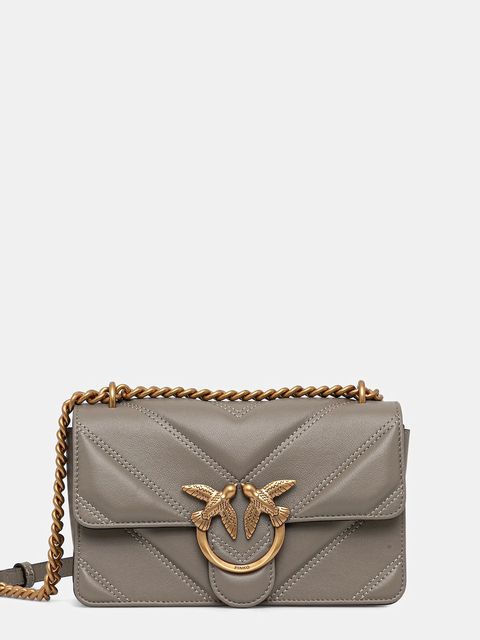 Pinko torebka skórzana kolor szary 104550 A2OS - zdjęcie produktu nr 1