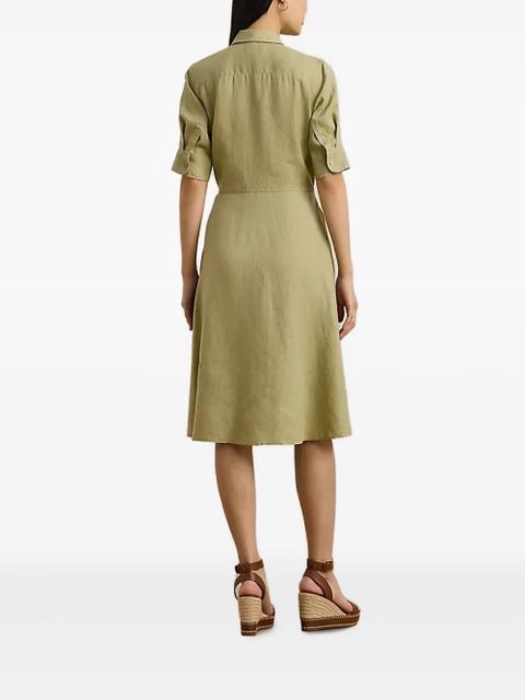 Lauren Ralph Lauren tie-front shirt dress - Green