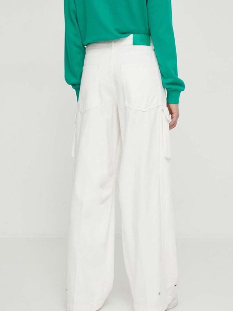 United Colors of Benetton jeansy damskie kolor biały