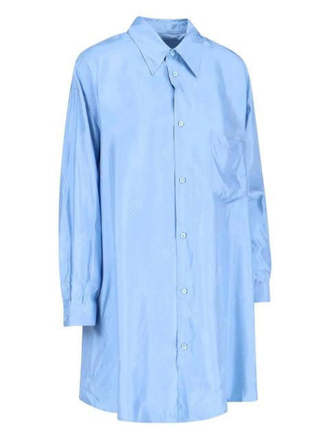 MM6 Maison Margiela logo-pattern shirt dress - Blue