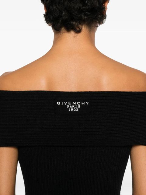 Givenchy off-shoulder ribbed dress - Black