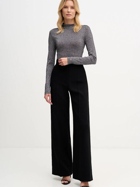 Tommy Hilfiger longsleeve damskie kolor szary z półgolfem WW0WW49391