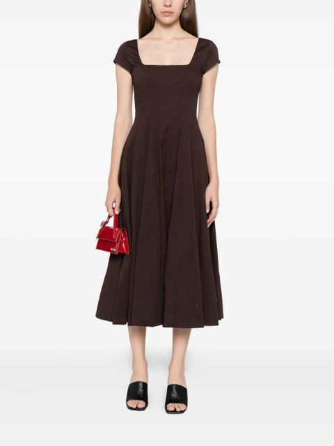 STAUD short-sleeved wells dress - Brown