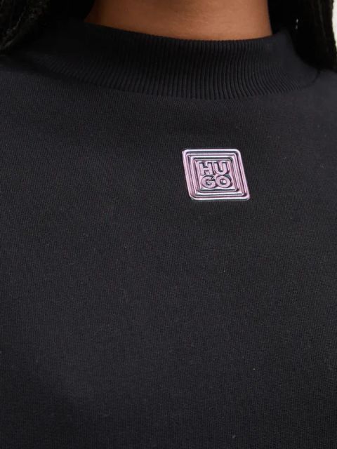 HUGO sukienka bawełniana kolor czarny mini oversize 50522762