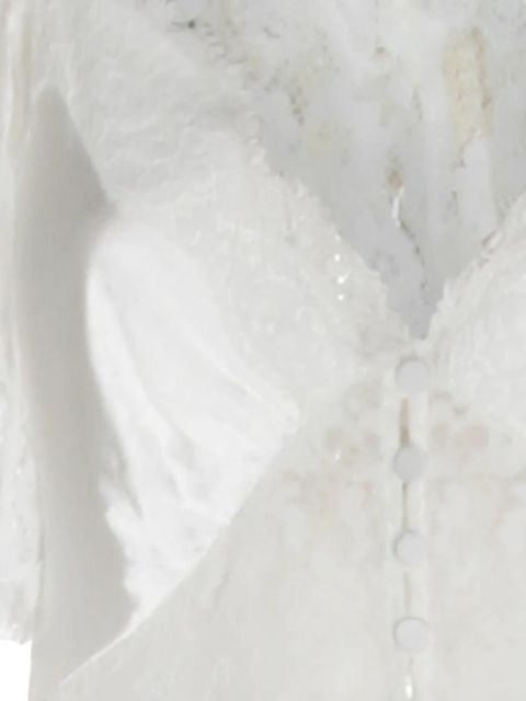 Self-Portrait buttoned maxi dress - White