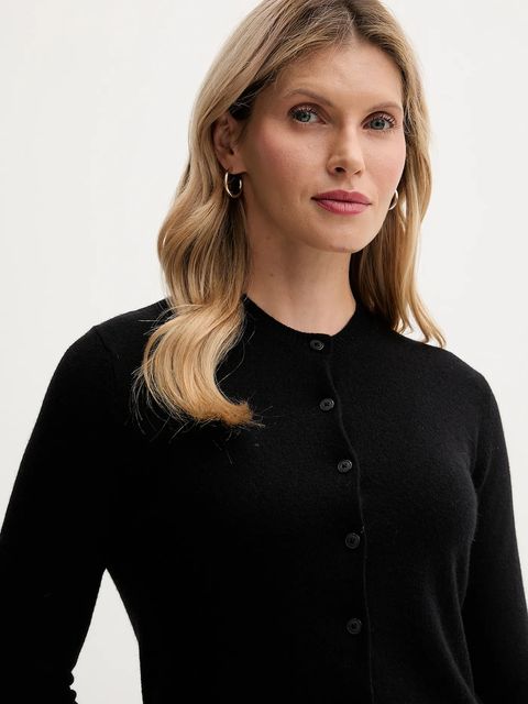 United Colors of Benetton kardigan z dodatkiem wełny damski kolor czarny lekki 102HD502B