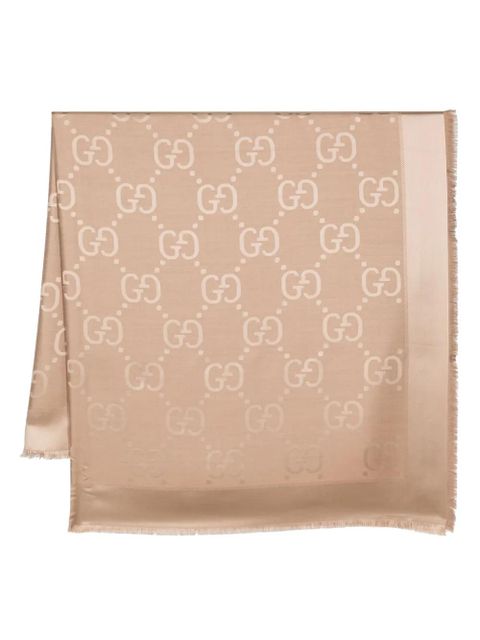 Gucci GG jacquard frayed scarf - Neutrals - zdjęcie produktu nr 1