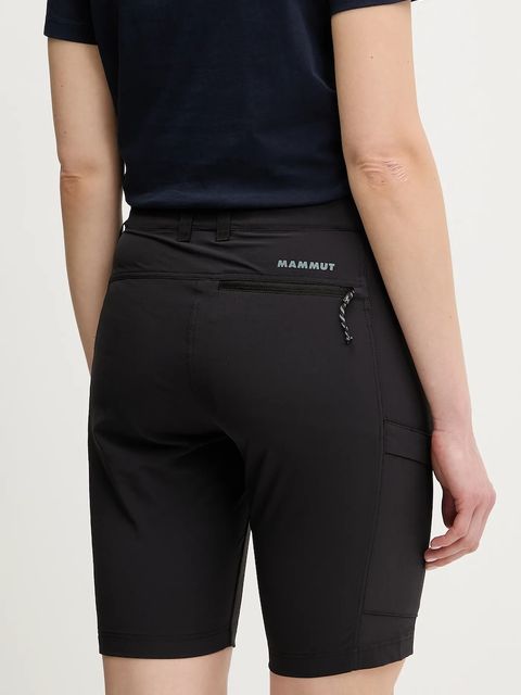 Mammut szorty outdoorowe Runbold IV damskie kolor czarny gładkie high waist 1023-01200