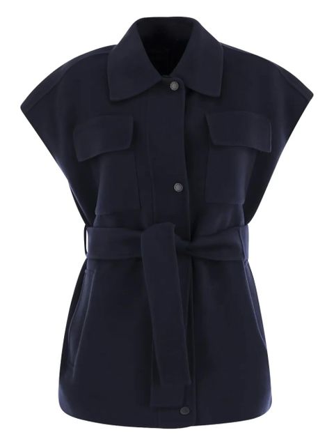 Weekend Max Mara belted pocketed waistcoat - Blue - zdjęcie produktu nr 1