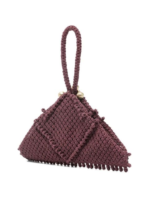 ALEMAIS macramé top-handle tote bag - Purple - zdjęcie produktu nr 2