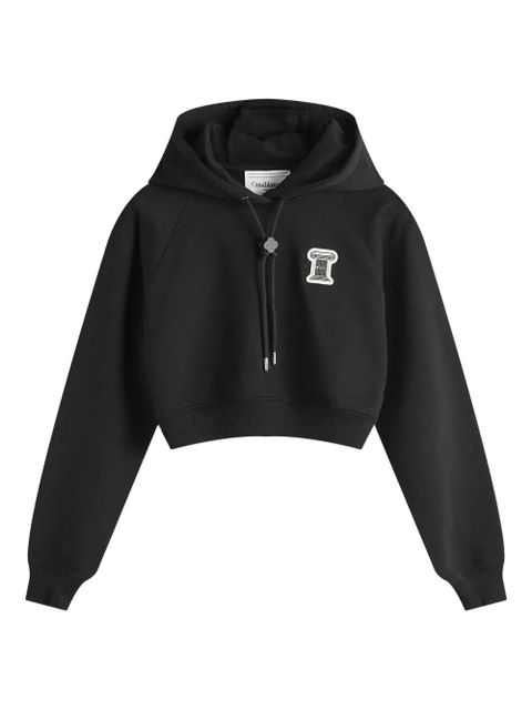 Casablanca column-applique cotton hoodie - Black - zdjęcie produktu nr 1