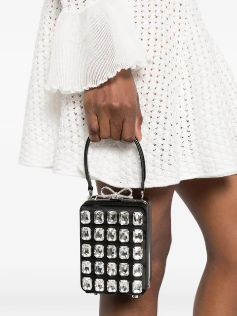 Self-Portrait micro crystal-embellished tote bag - Black - zdjęcie produktu nr 2