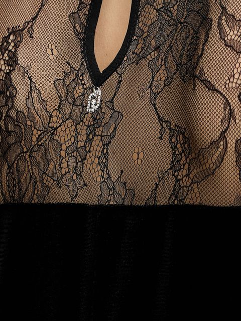 Liu Jo sukienka welurowa kolor czarny mini dopasowana MF5466 J4952