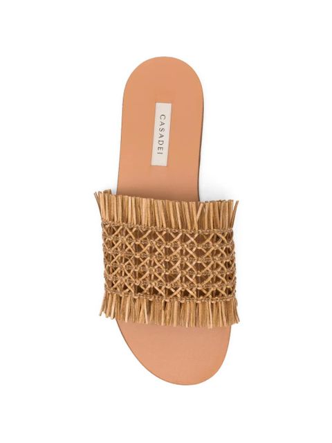 Casadei woven-leather flat sandals - Neutrals