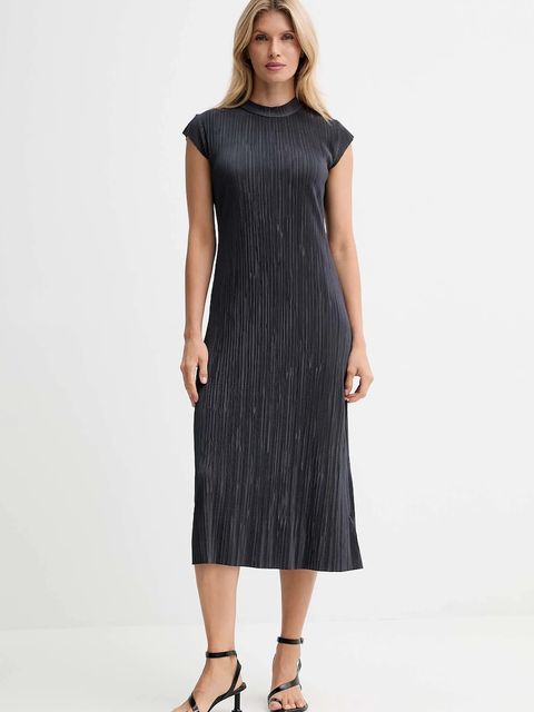 Calvin Klein sukienka kolor szary midi dopasowana LV044E219G