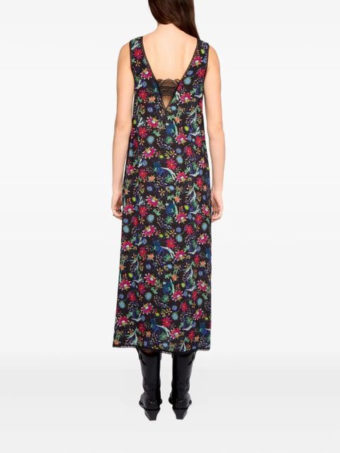 Zadig&Voltaire Renzo lace floral midi dress - Black