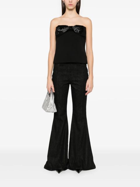 Self-Portrait crepe bandeau top - Black - zdjęcie produktu nr 2