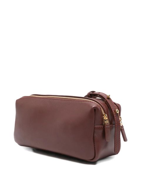 Elleme double-zip leather cross body bag - Brown