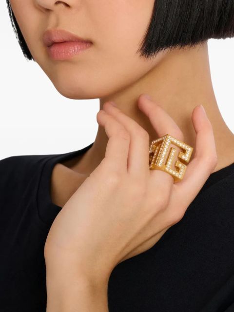 Balmain 3d rhinestone cube ring - Gold - zdjęcie produktu nr 2