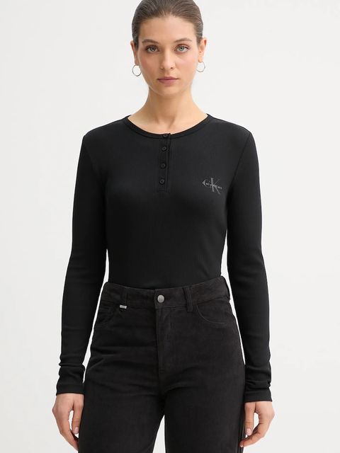 Calvin Klein Jeans longsleeve kolor czarny LV047E201G - zdjęcie produktu nr 1