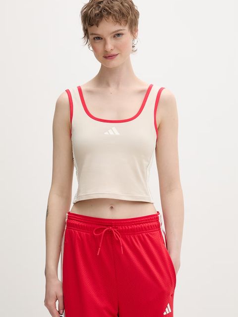 adidas crop top damski bawełniany z elastanem Stadium - zdjęcie produktu nr 2