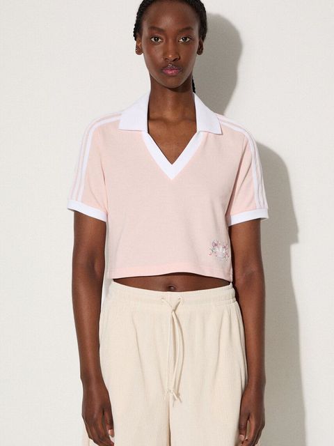 adidas polo Crop damski kolor różowy IP3757-ROZOWY