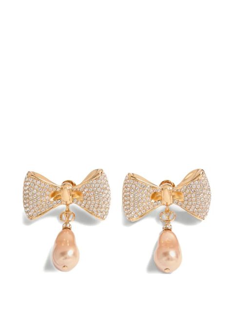 Valentino Garavani San Fin metal earrings with Swarovski® crystals and pearls - Gold - zdjęcie produktu nr 1