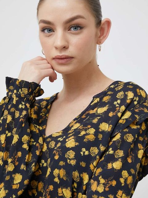 Tommy Hilfiger bluzka damska kolor żółty wzorzysta