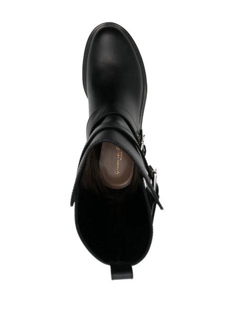 Gianvito Rossi Amphibian buckled biker boots - Black