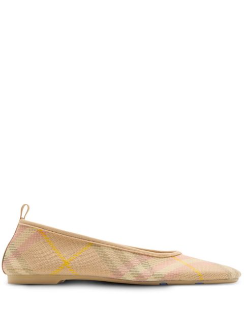 Burberry checked ballerina shoes - Neutrals - zdjęcie produktu nr 1