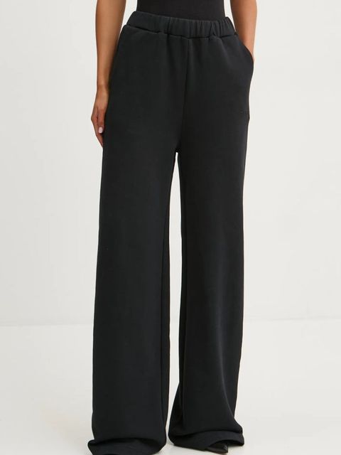 Rotate spodnie dresowe bawełniane kolor czarny gładkie 113450100