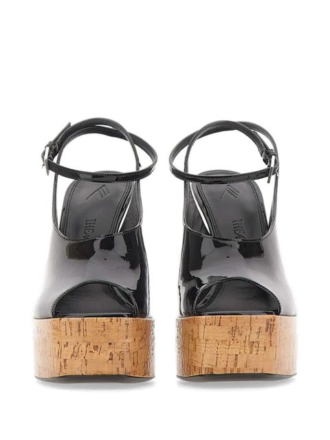 The Attico Ornella ankle-strap heeled sandals - Black