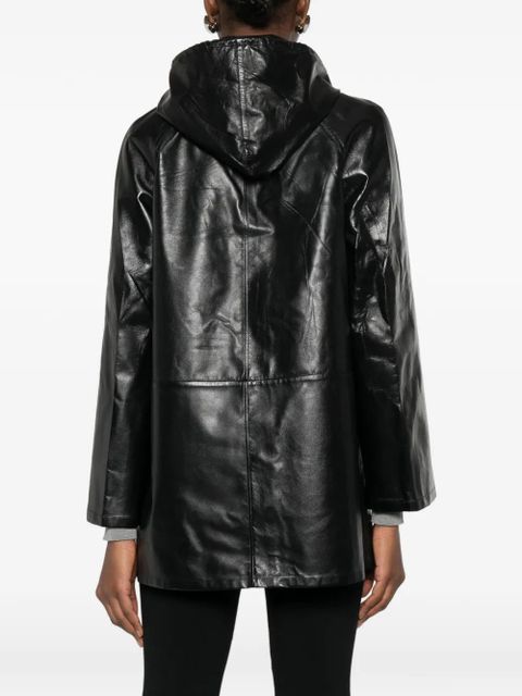 Prada hooded button fastening jacket - Black
