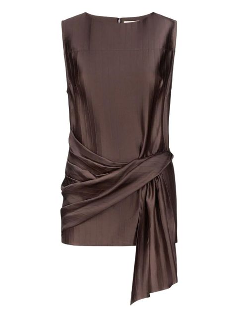 LouLou de Saison Fonda striped draped top - Brown - zdjęcie produktu nr 1