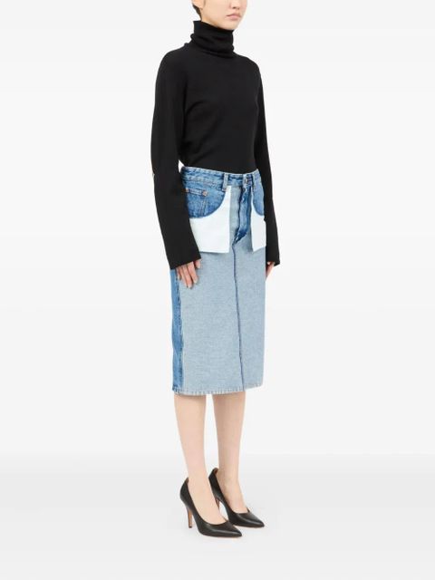 MM6 Maison Margiela cotton midi skirt - Blue - zdjęcie produktu nr 2