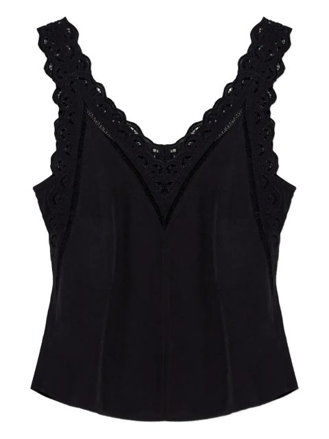 ISABEL MARANT lace-trimmed sleeveless top - Black - zdjęcie produktu nr 1