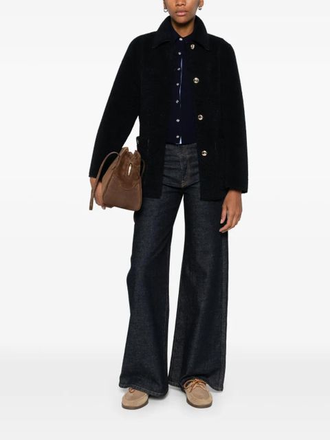 Maje button-front collared cardigan - Blue