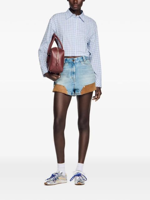 SANDRO check-pattern shirt - Blue - zdjęcie produktu nr 2