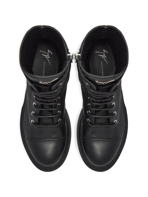 Giuseppe Zanotti Evin laced logo detail boots - Black