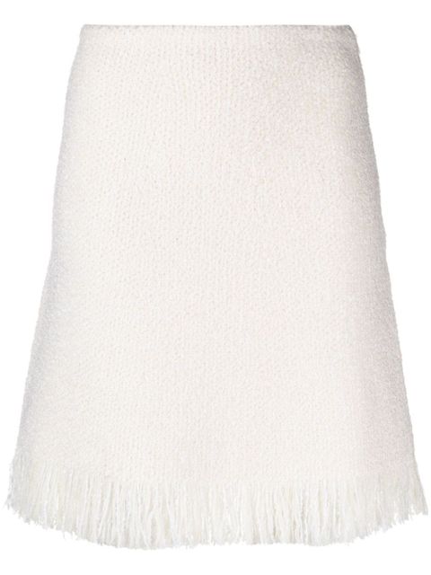 Chloé bouclé fringed A-line miniskirt - Neutrals - zdjęcie produktu nr 1