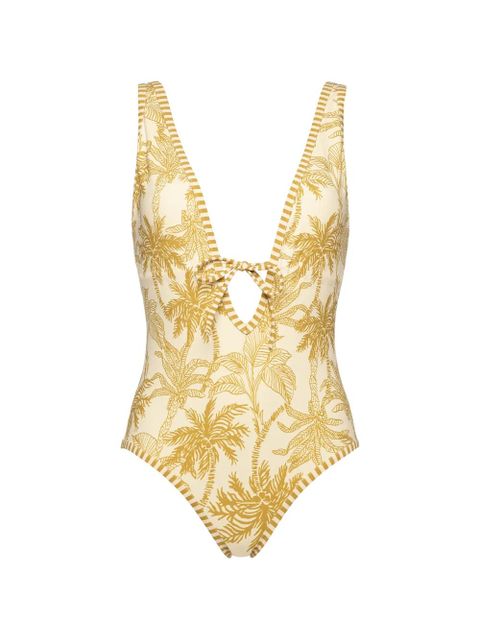 ERES Destination V-neck floral-print swimsuit - Yellow - zdjęcie produktu nr 1