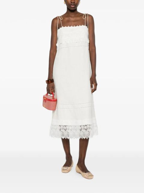 Valentino Garavani lace-trim midi dress - Neutrals - zdjęcie produktu nr 2