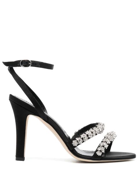 Manolo Blahnik 105mm crystal-embellished leather sandals - Black - zdjęcie produktu nr 1