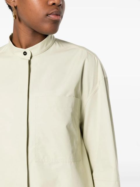 Jil Sander collarless cotton shirt - Green