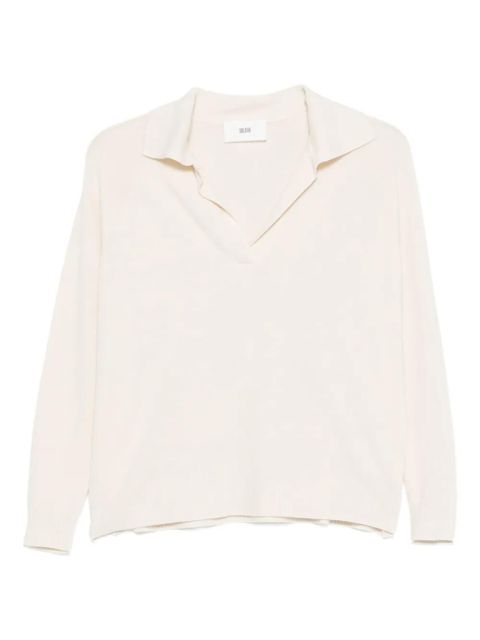 SOLOTRE V-neck collared sweater - White