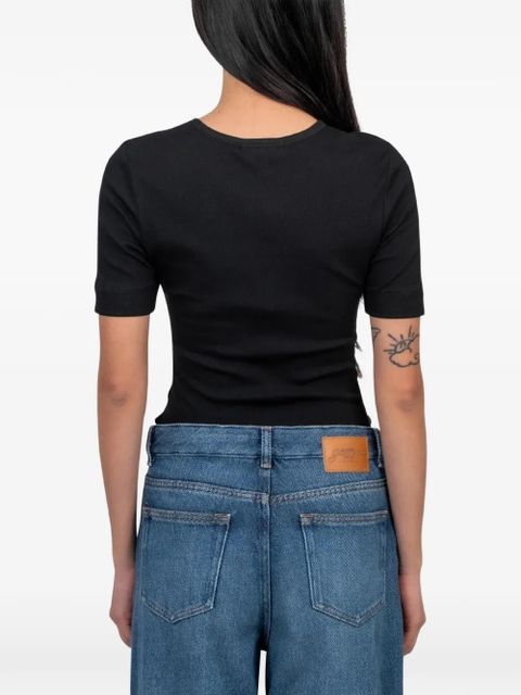 GANNI ribbed T-shirt - Black
